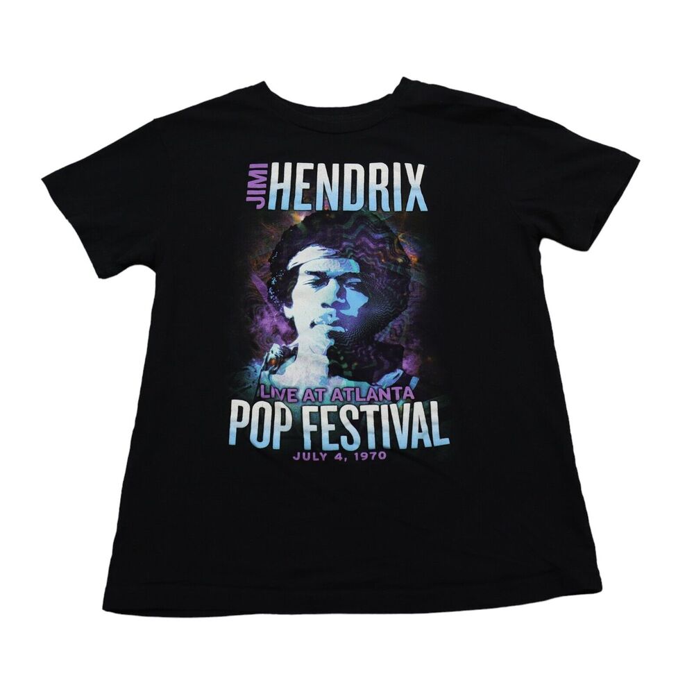 Authentic Hendrix Shirt Mens L Black Short Sleeve Round Neck Cotton Casual Tee